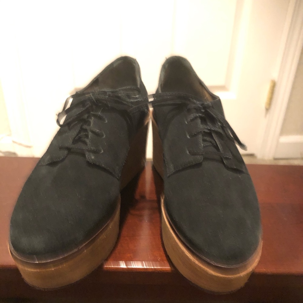 Schutz Black Suede Wedge 6.5B